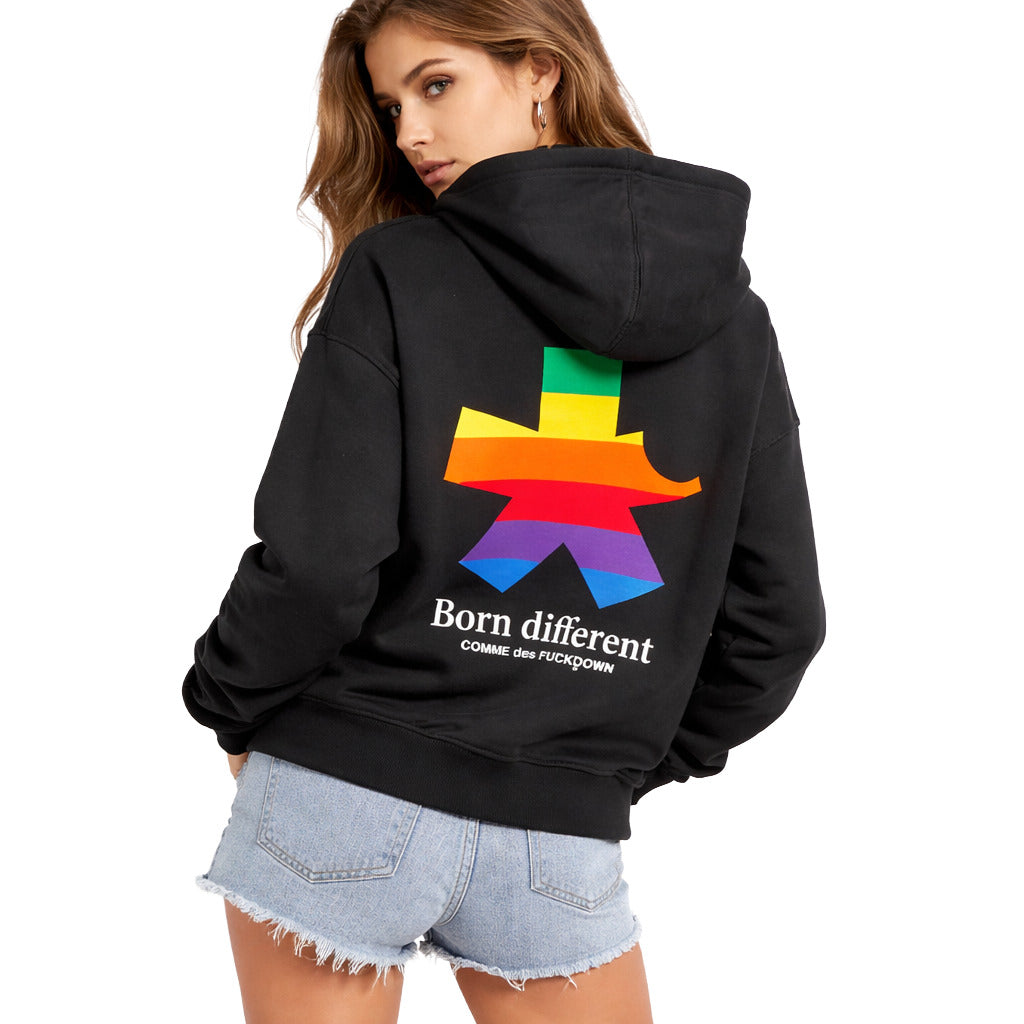 COMME des FUCKDOWN Cropped Hoodie in Black
