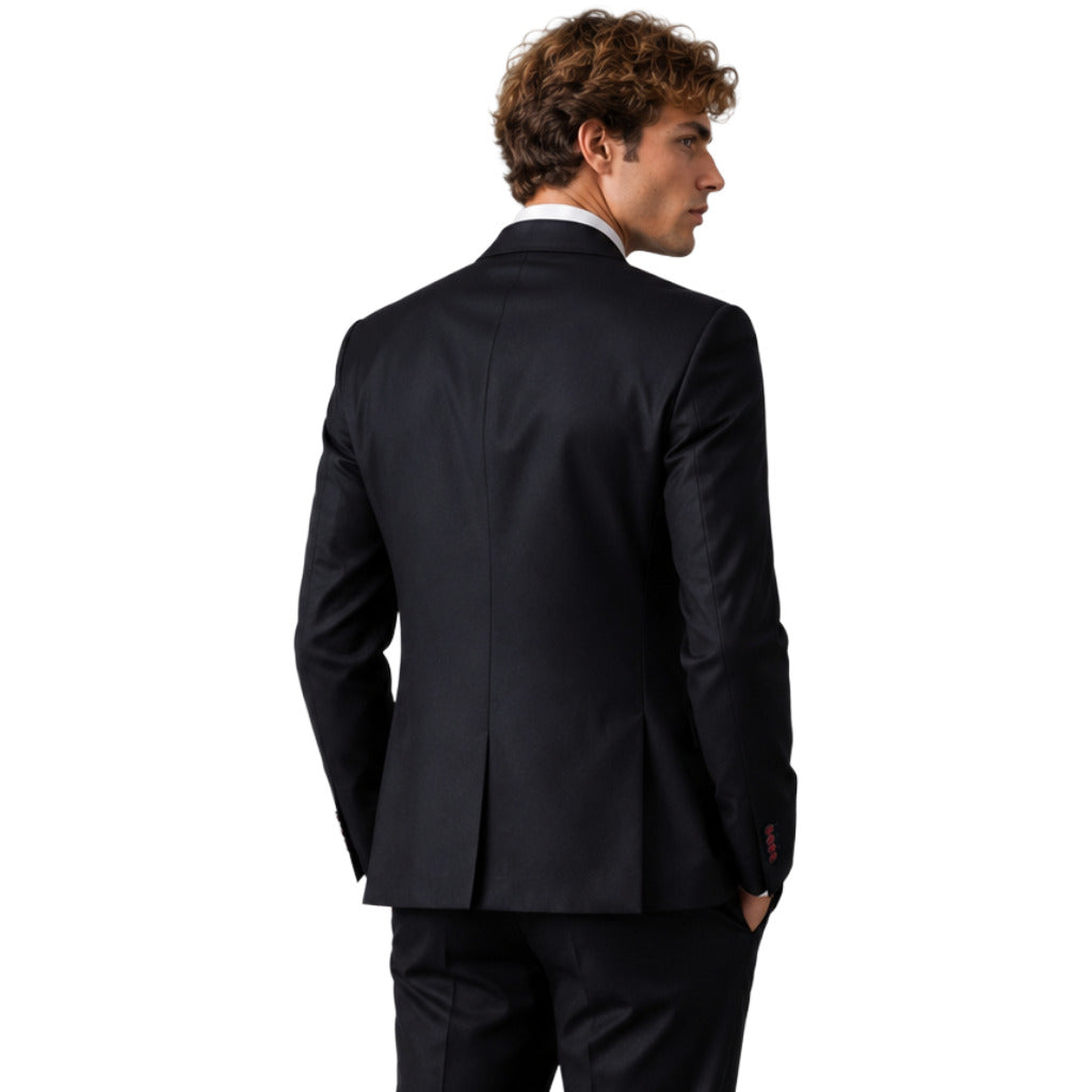 Dolce & Gabbana – blue double-breasted formal jacket – back view worn by model