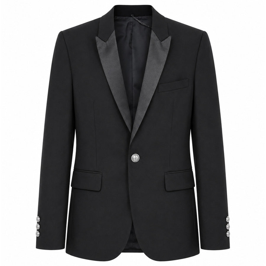 balmain - giacca monopetto rever lucidi