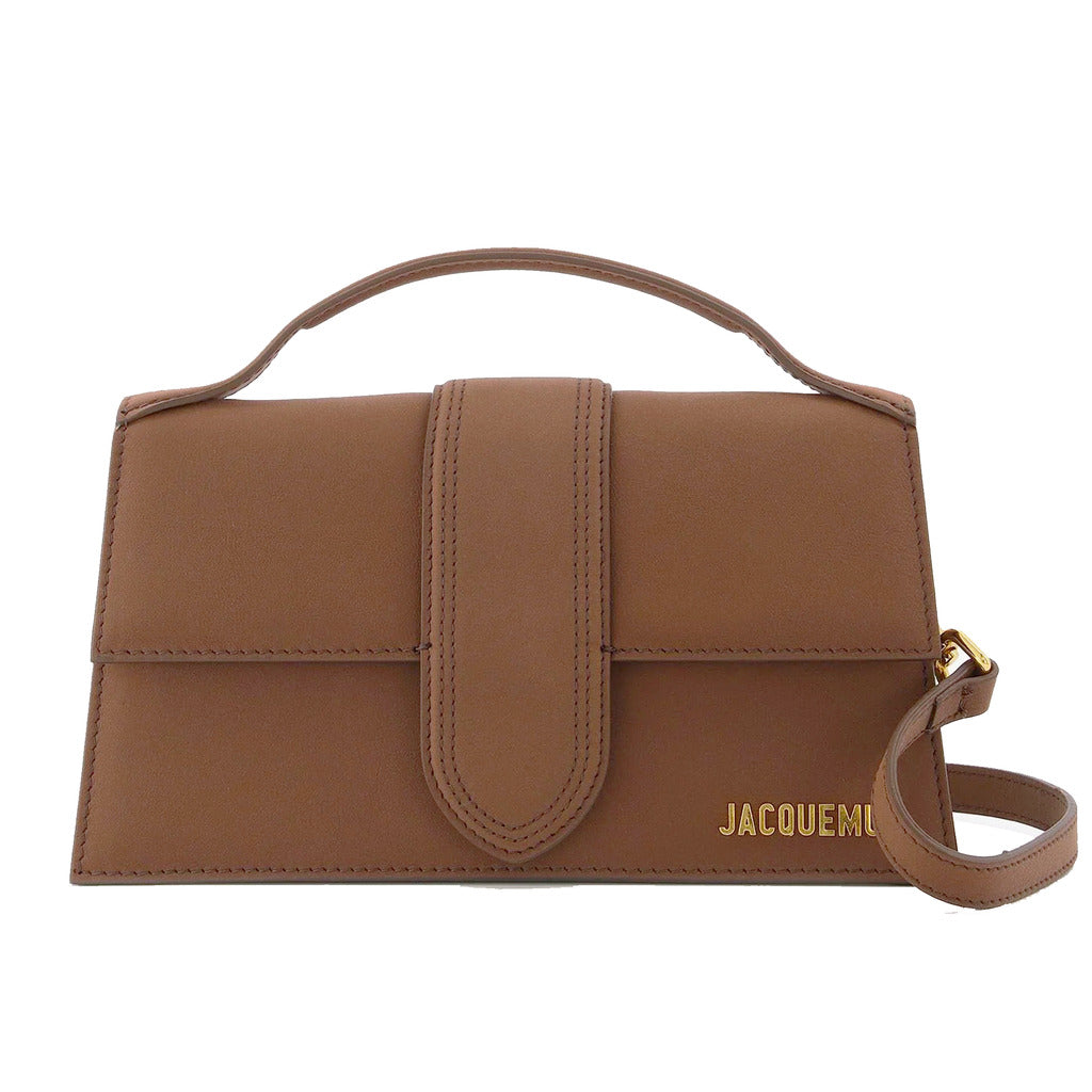 Jacquemus – Le Grand Bambino Suede Crossbody Bag – brown front view