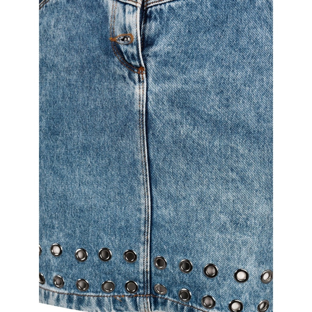 Patrizia Pepe Denim Miniskirt in Light Blue