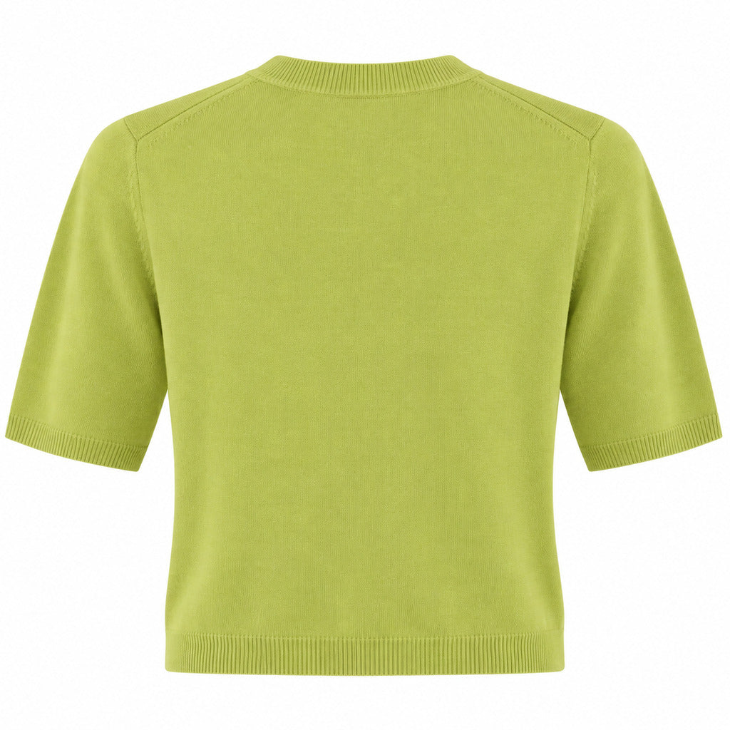 Anna Molinari – lime green crew-neck T-shirt – back flat view