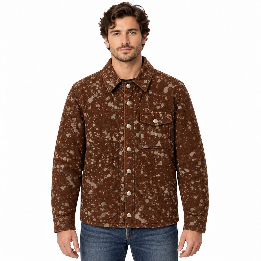Hogan – Camouflage Jacket in Brown – model wearing jacket from front