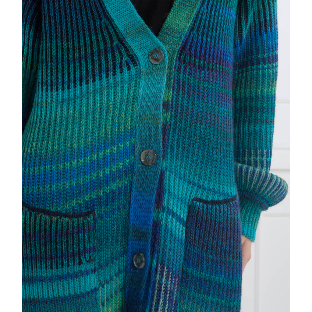 Patrizia Pepe V-Neck Cardigan Dress in Green