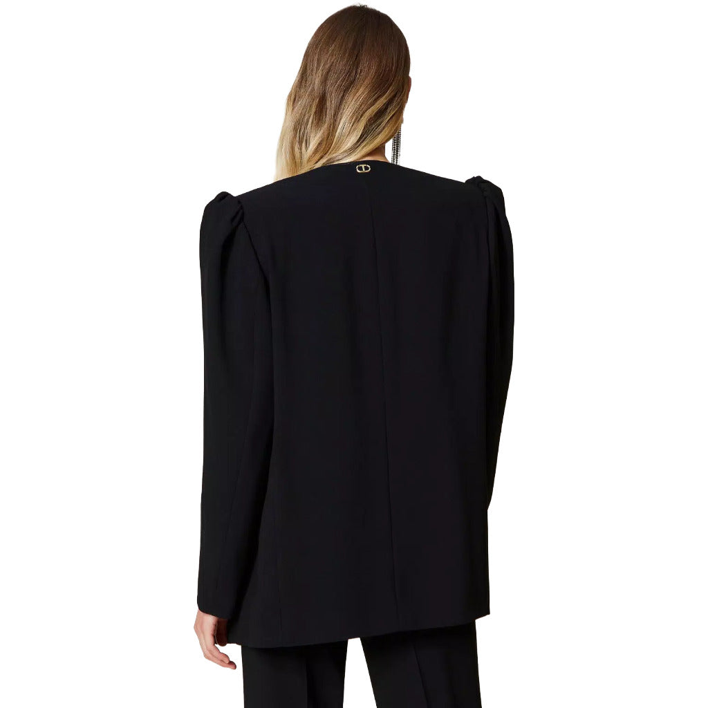 Twinset – black blazer with puff sleeves – image 3