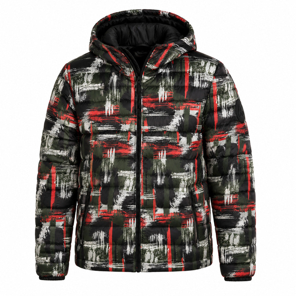 Moose Knuckles – Pumino QLTD multicolour hooded puffer jacket – front flat view