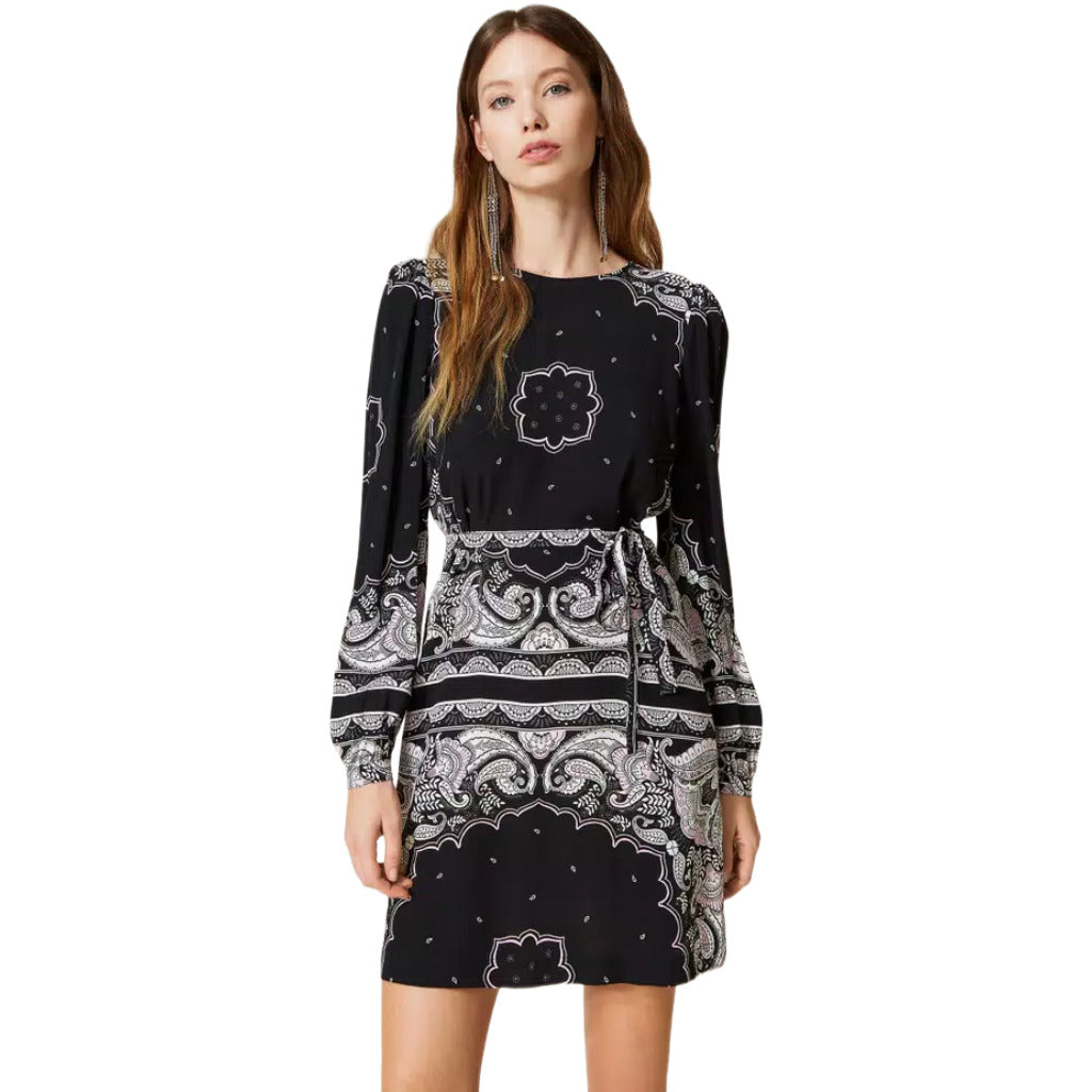 Twinset Bandana Print Dress in Black
