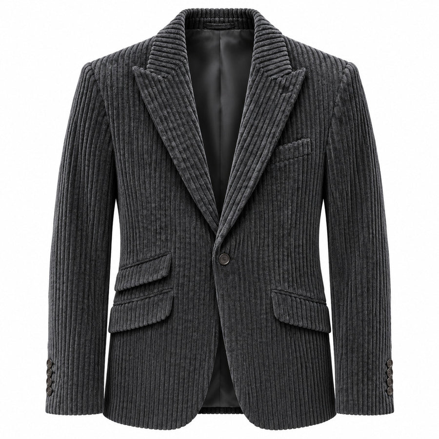 Dolce & Gabbana – black ribbed velvet formal jacket – front packshot