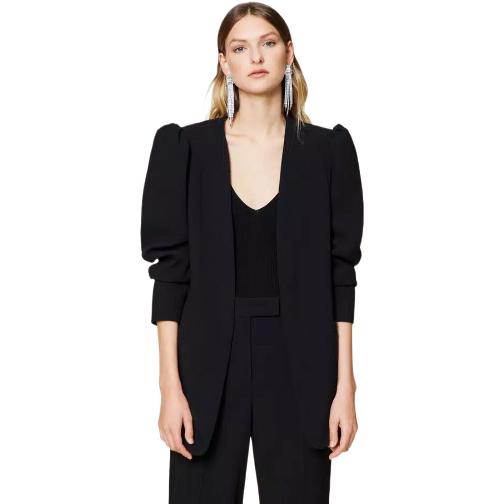 Twinset – black blazer with puff sleeves – image 2