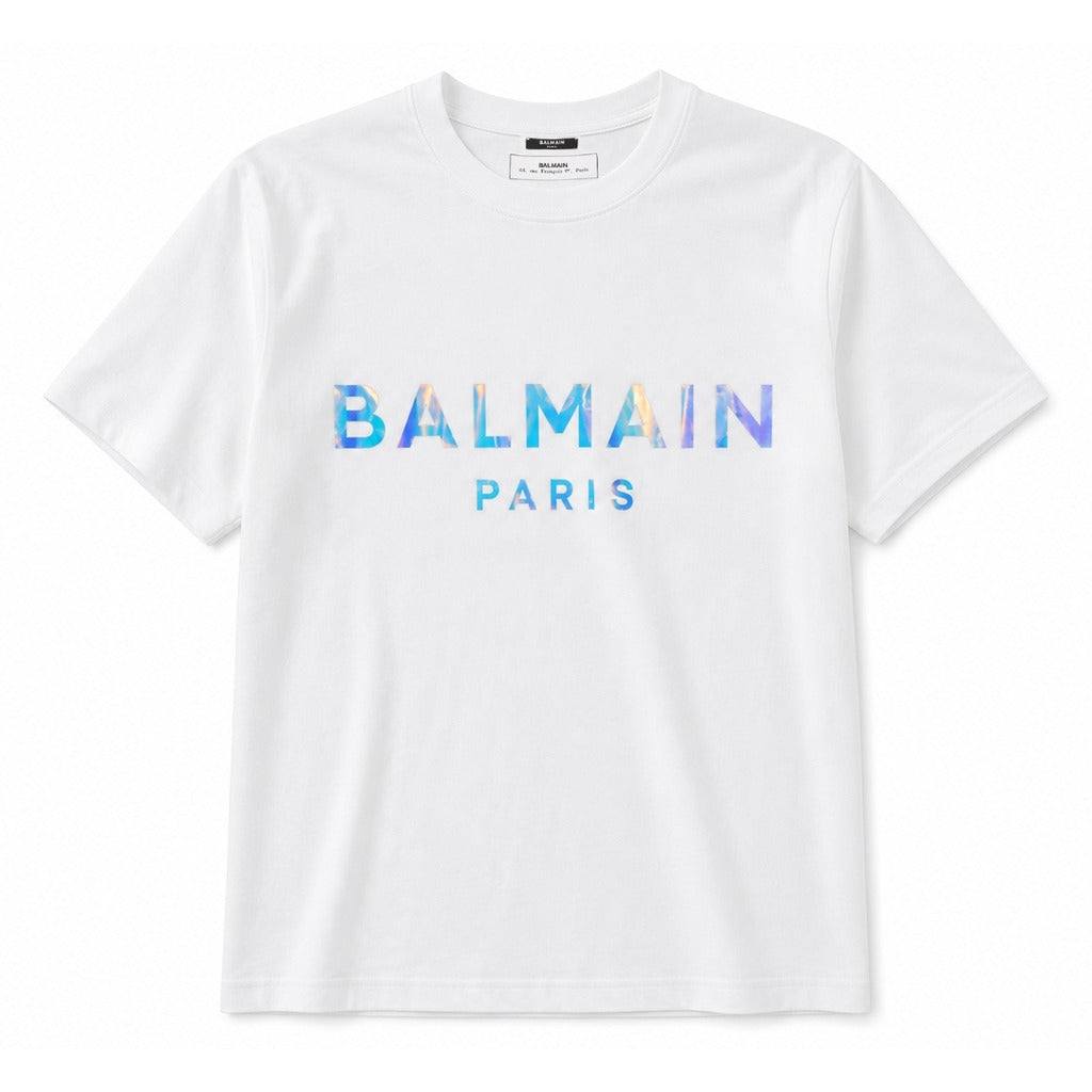 Balmain Paris T-Shirt in White Cotton