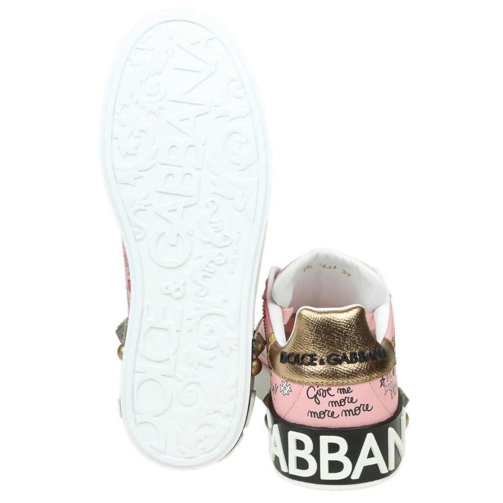 dolce & gabbana - sneaker bassa graffiti rosa
