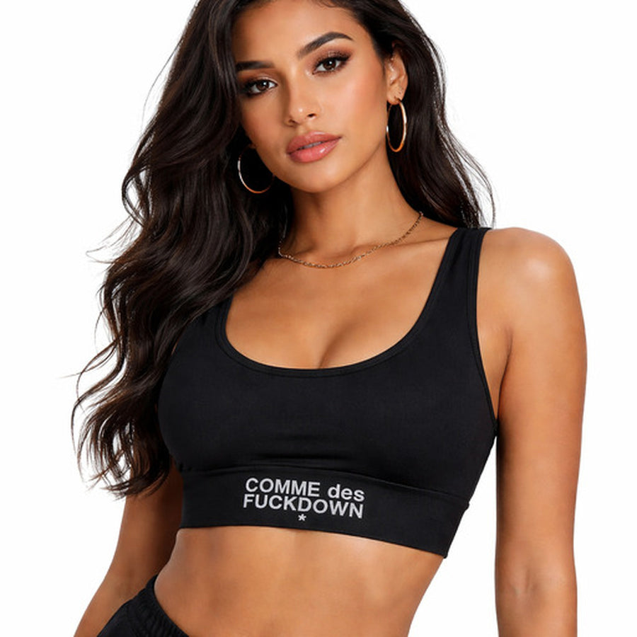 COMME des FUCKDOWN Lycra Top in Black