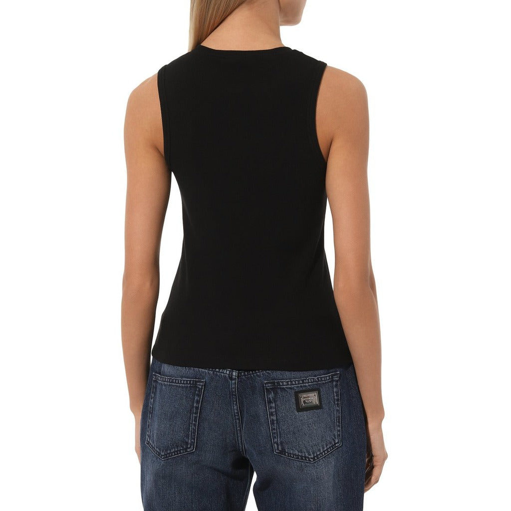 Comme Des Fuckdown Black Ribbed Cotton Tank Top