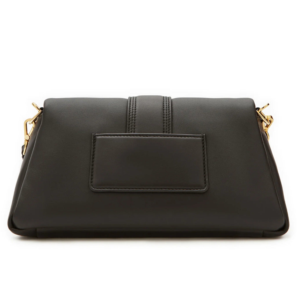 Jacquemus – Le Bambimou black shoulder bag – back view showing rear pocket and gold-toned clasps