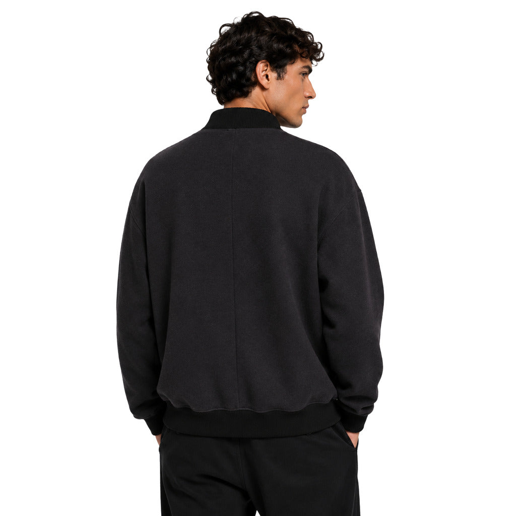 Dolce & Gabbana – black fleece bomber jacket – back view worn by model