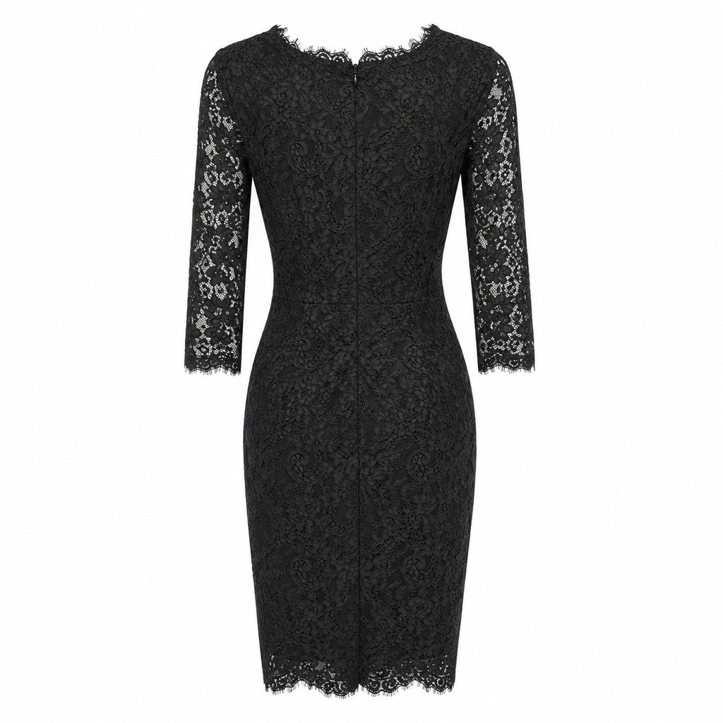 Dolce & Gabbana – black lace dress – back view with centre zipper