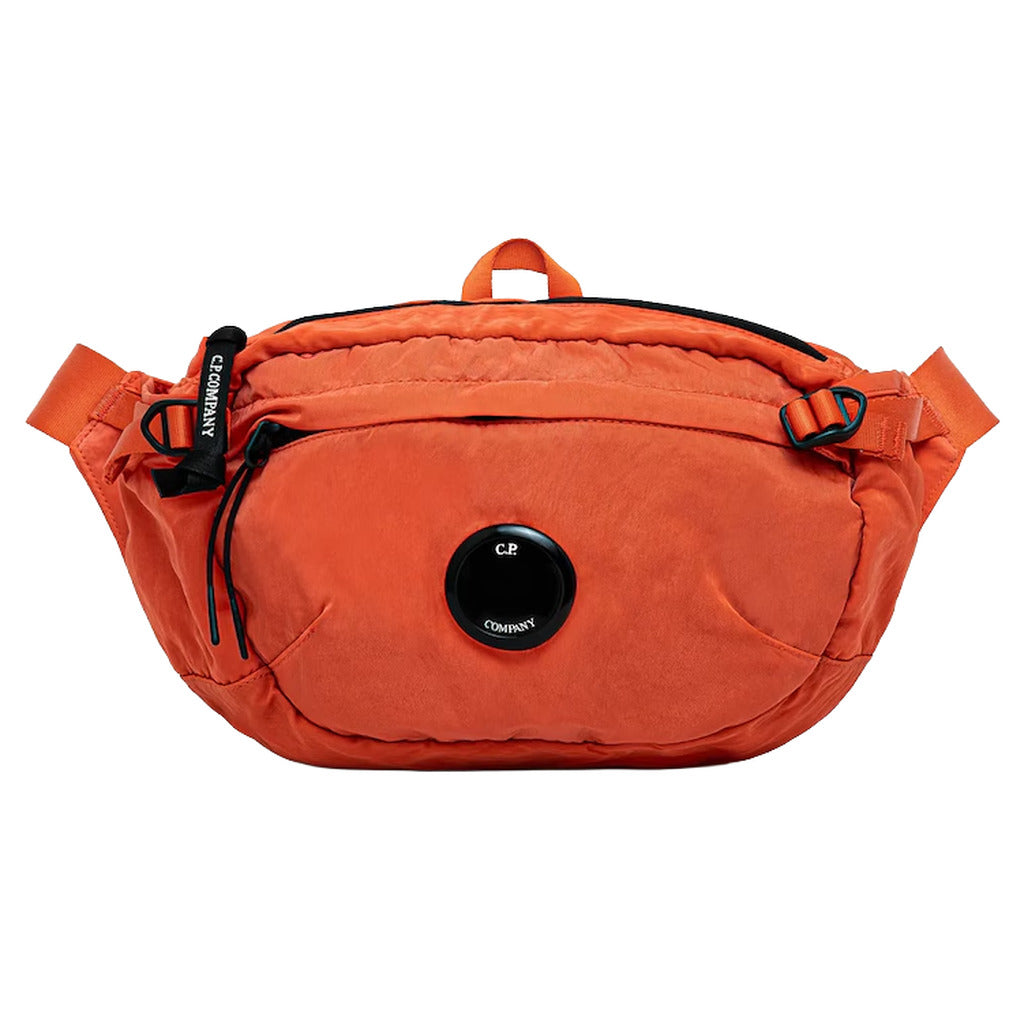 C.P. Company – orange nylon blend belt bag – front view on white background