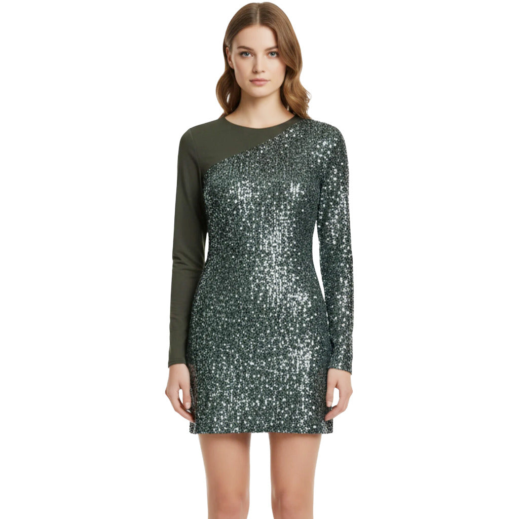 Pinko Alison Sequin Dress in Green