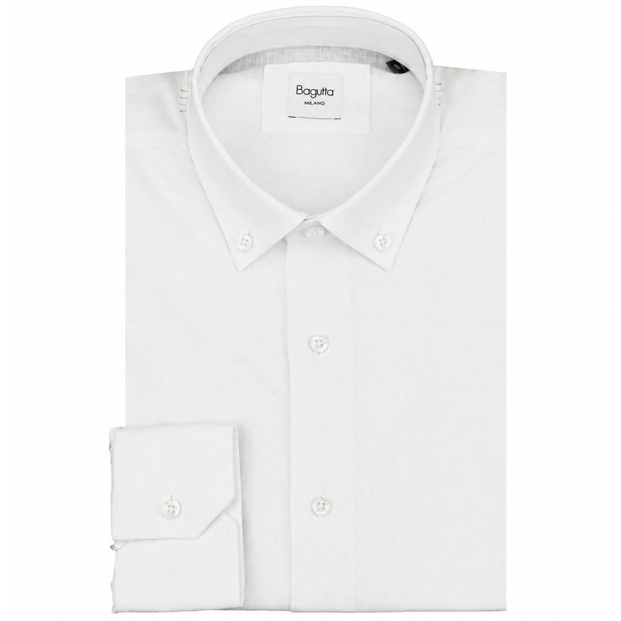 bagutta - camicia button down bianco