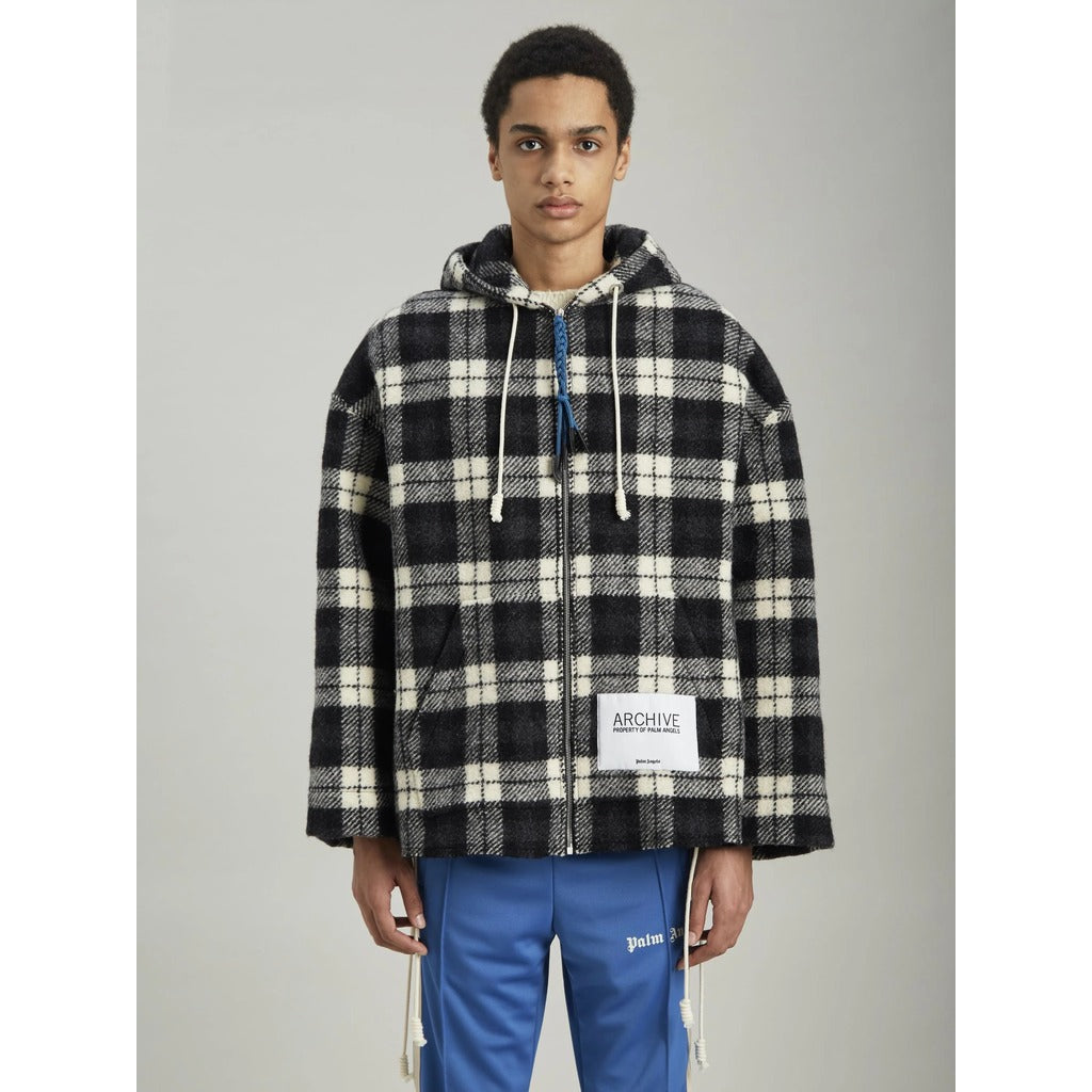 palm angels - archive check black sweatshirt, side view