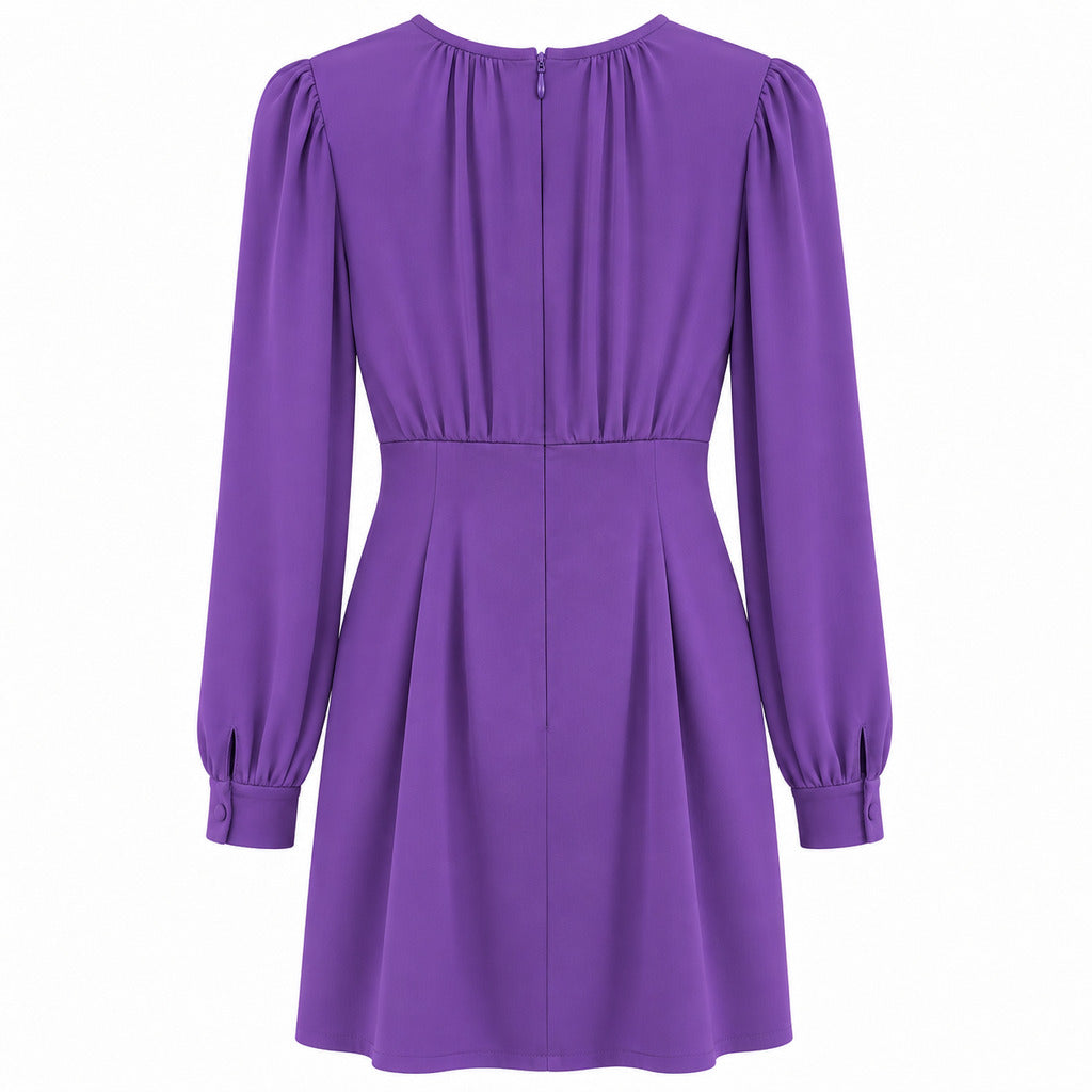 Dolce & Gabbana – purple long-sleeve dress – back view on white background
