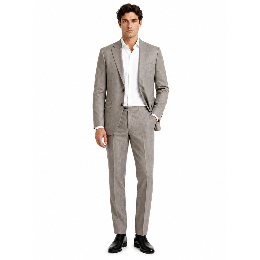 ermenegildo zegna tessuto - Completo lana gessato viola