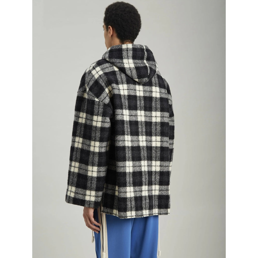 palm angels - archive check black sweatshirt, sleeve detail