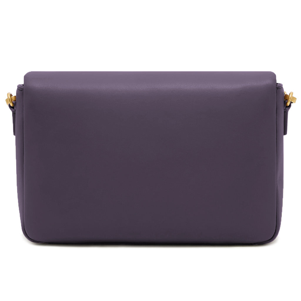 Emporio Armani – soft calfskin shoulder bag in purple – rear view