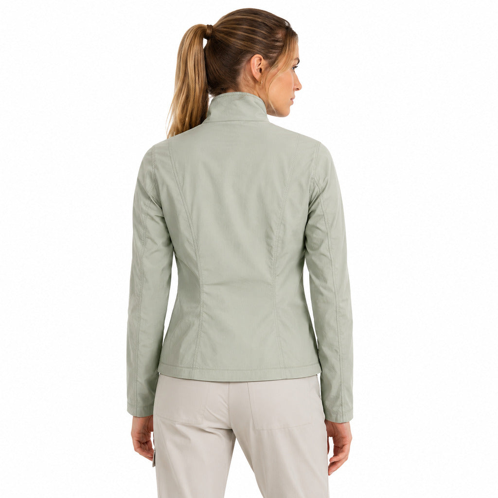 Parajumpers – Katika green cotton-blend jacket – back view worn by model