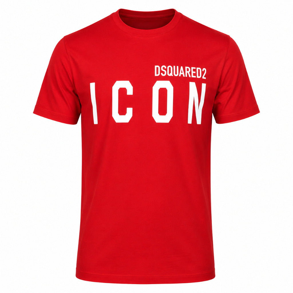 Dsquared2 – red ICON logo T-shirt – front flat-lay product view
