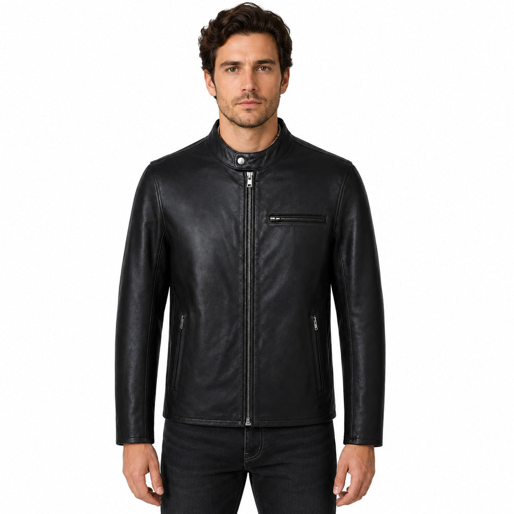 schott nyc - giacca pelle di capra marrone