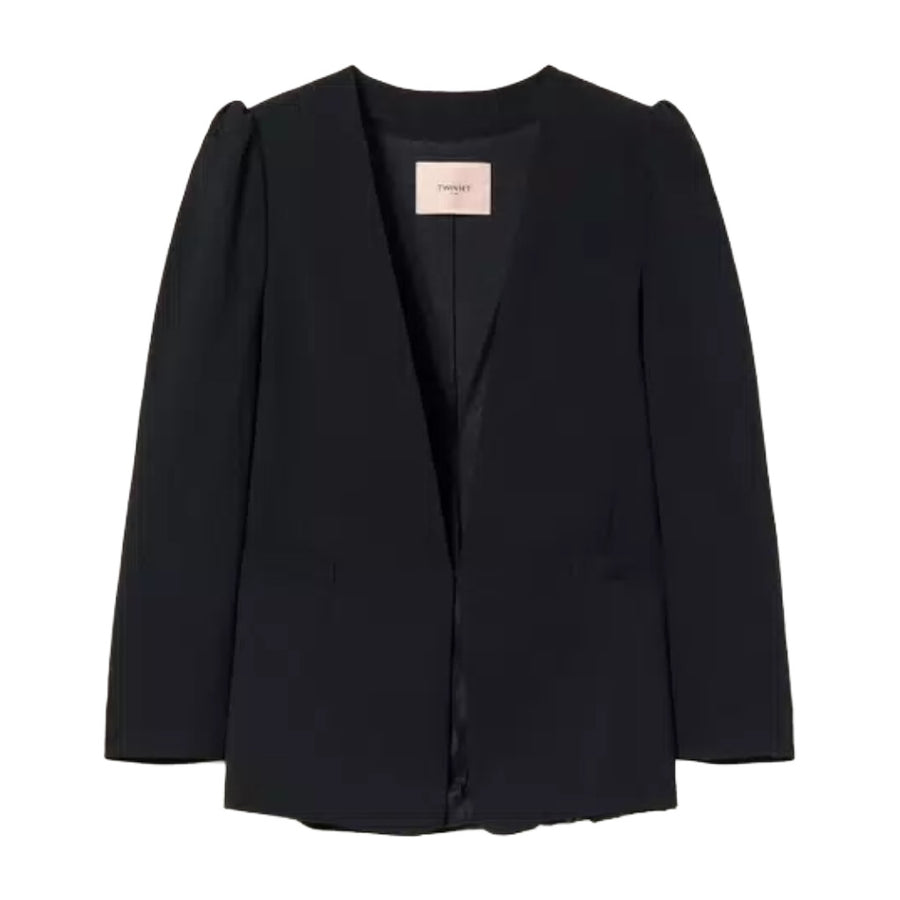 twinset - giacca blazer con maniche a sbuffo