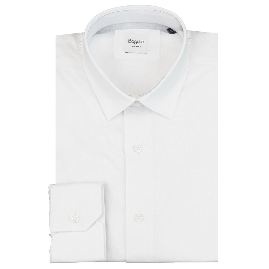 bagutta - camicia collo gani bianco
