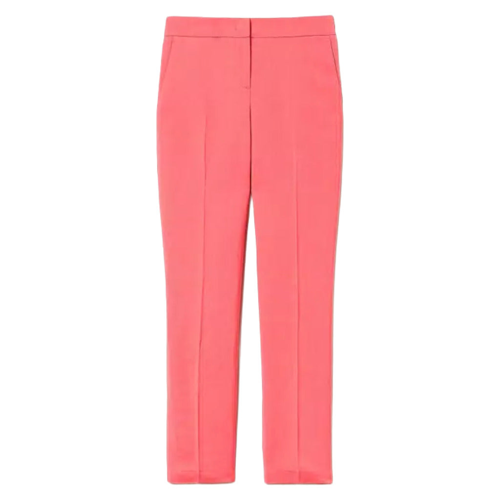 Twinset – pink cigarette trousers – front view, shown as a flat product packshot