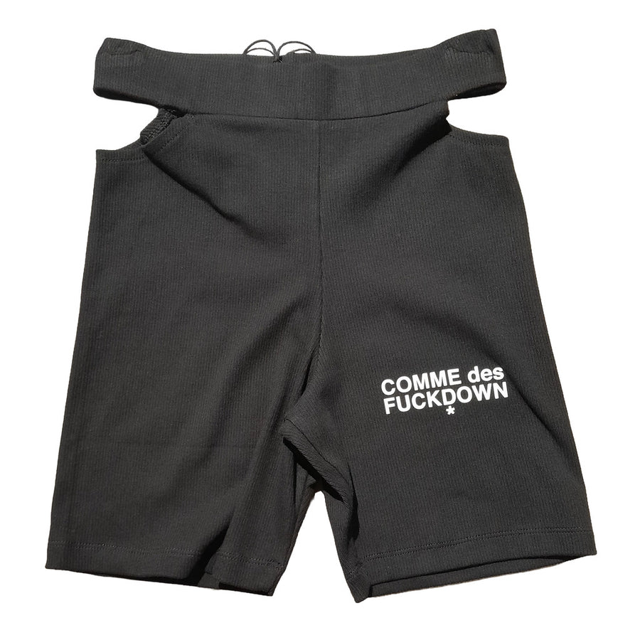 Comme Des Fuckdown Black Cotton Shorts