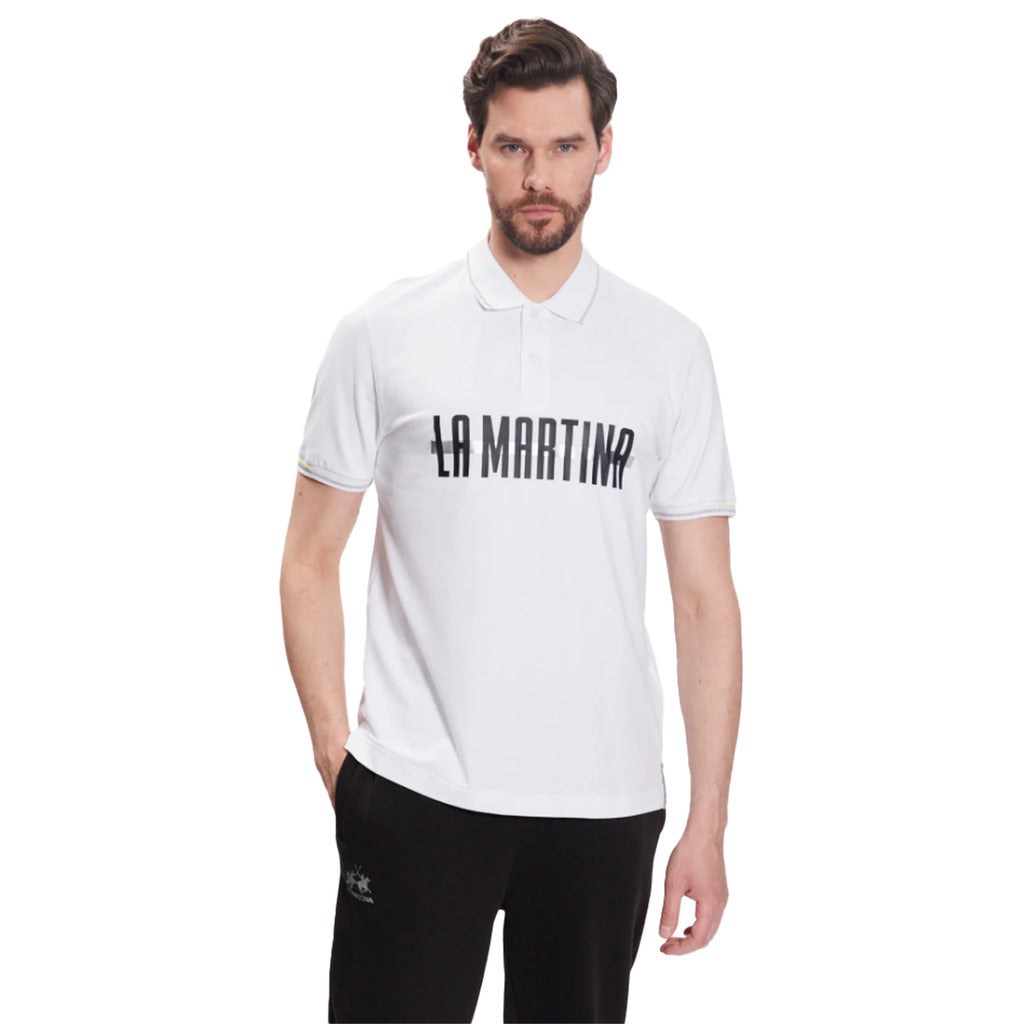 La Martina polo jersey Silky Fini in white, main product packshot