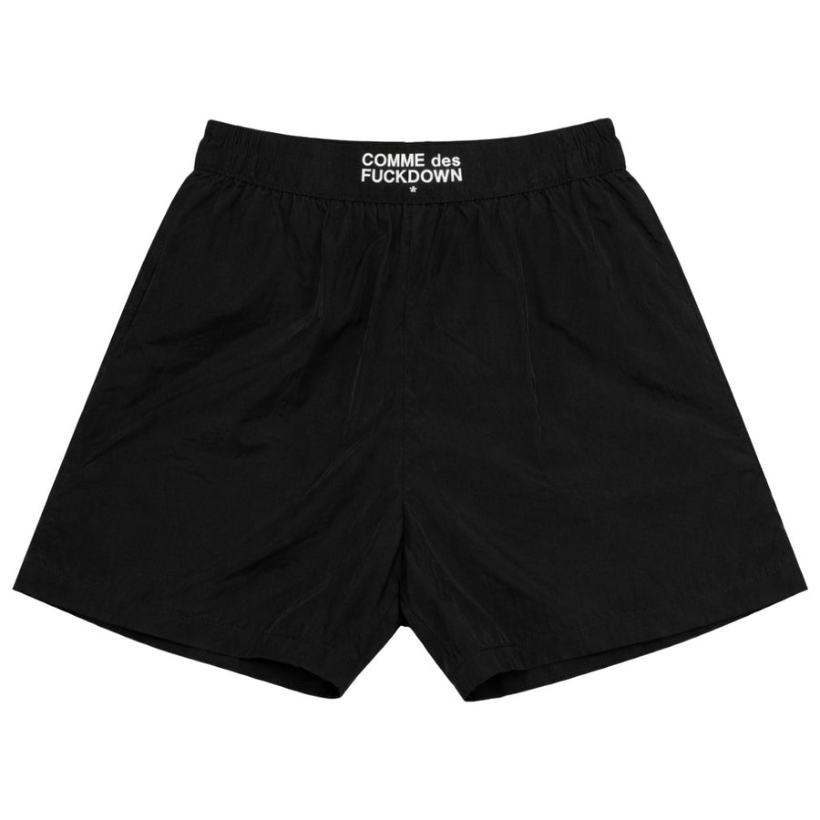 Comme Des Fuckdown Nylon Shorts in Black