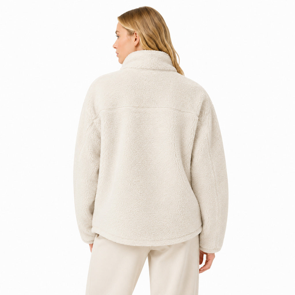 Parajumpers – Kofinne white fleece bomber jacket – worn rear view showing back