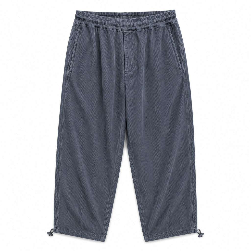 Parajumpers – Grey trousers with relaxed fit – Front flat lay with elastic waist and drawcord hems