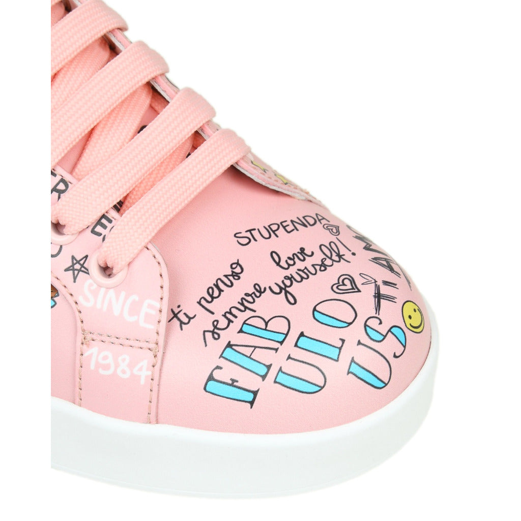dolce & gabbana - sneaker bassa graffiti rosa