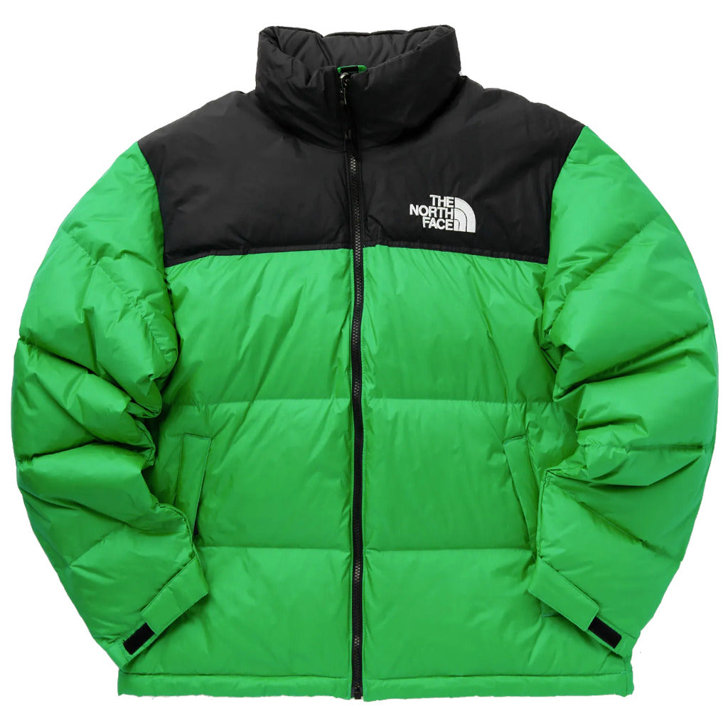 The North Face – 96 Retro Nuptse green puffer jacket – front packshot
