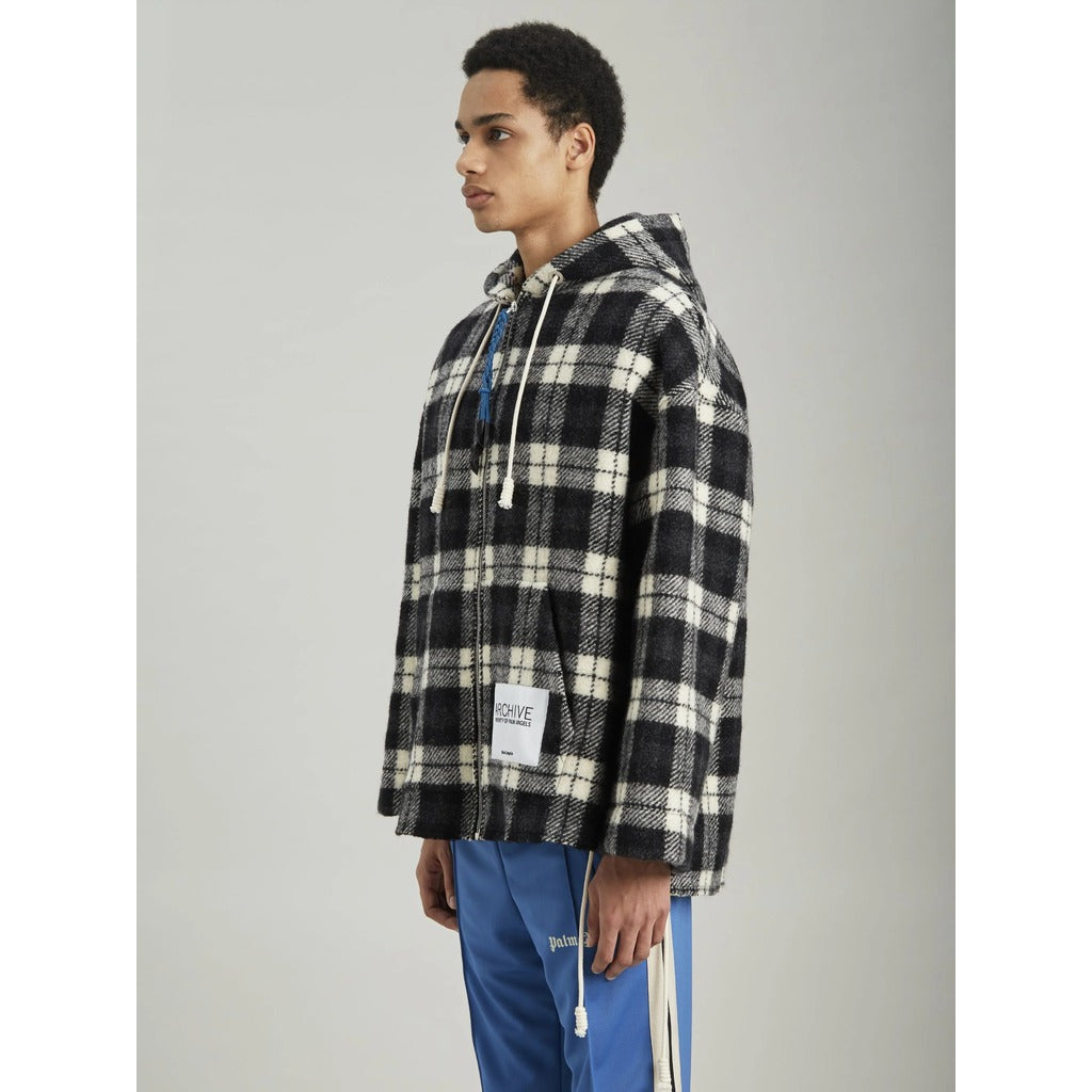 palm angels - archive check black sweatshirt, detail view