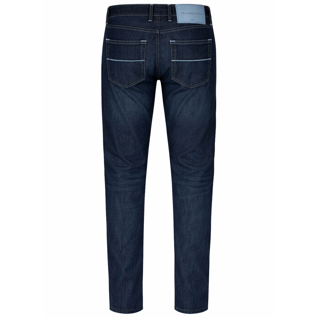 Tramarossa – medium blue jeans – rear packshot showing two back pockets and waistband label
