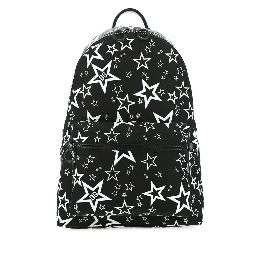 Dolce & Gabbana – black star-print backpack – front view against white background