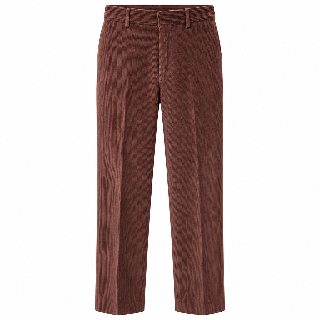Hogan – Corduroy Pants – Front flat lay in brown with fine ribbed texture