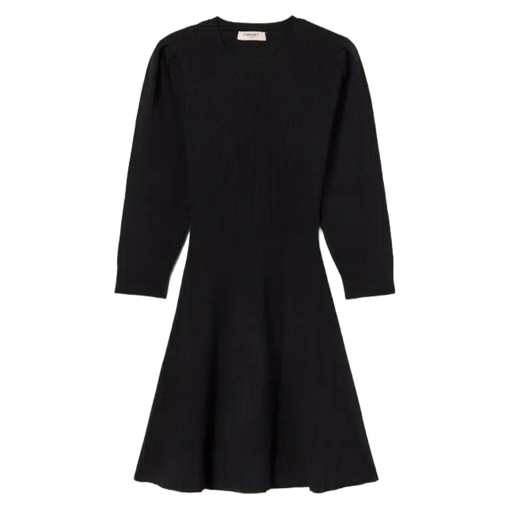 Twinset – ribbed knit dress in black – image 1