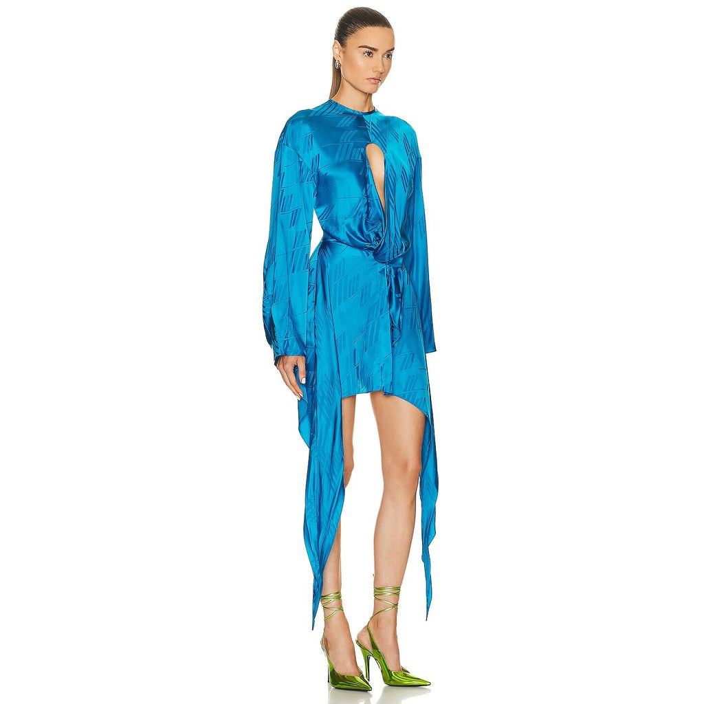 The Attico Louie Capri Dress in Blue