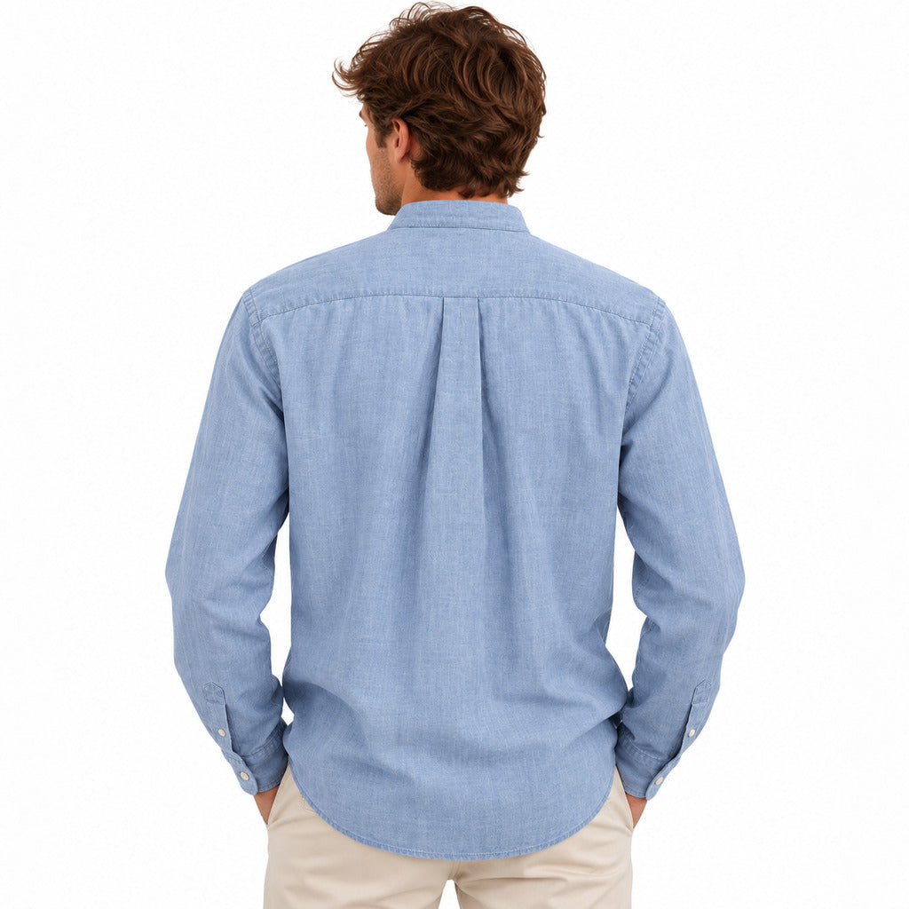 Tod'S – Long-Sleeved Mandarin-Collar Polo – model wearing it, back view