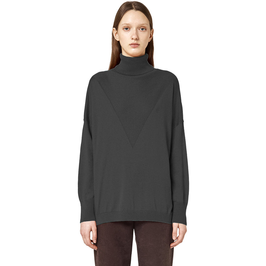 alpha studio - dolcevita intarsio grigio scuro