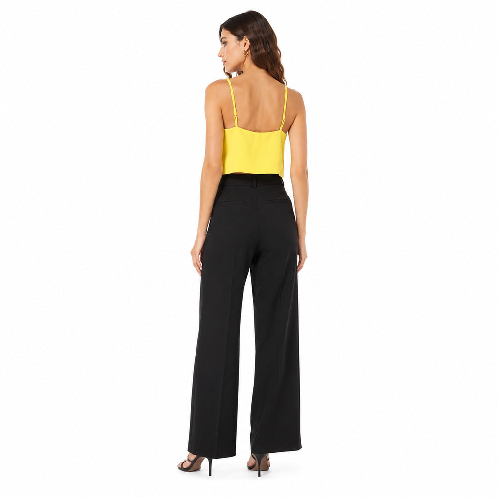 Pinko – Falerno yellow top with thin straps – back view shows plain fabric and straps